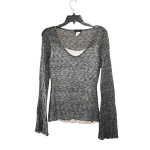 Katie K Blue Knit Layered Sweater